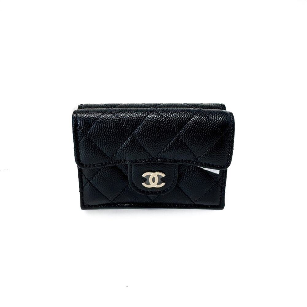 Chanel Caviar Quilted Double Flap Wallet Black